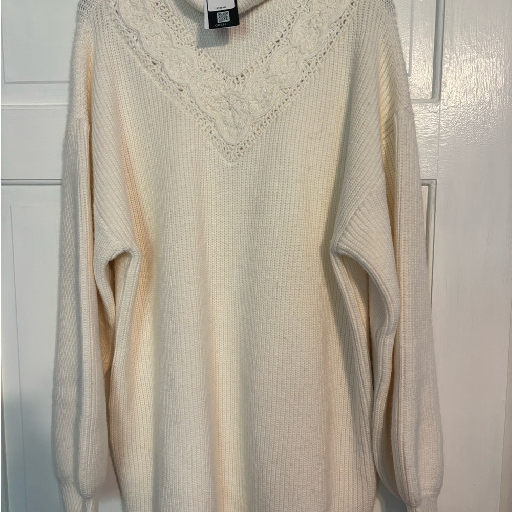 Guess Cream Cowl Neck Sweater Dress size XL